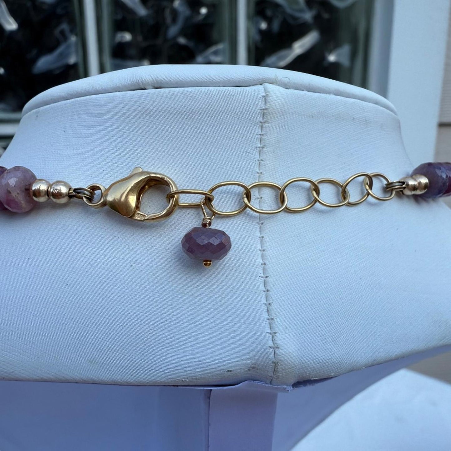 Ruby Necklace. Fresh Water Pearl Necklace. Gold Fill Lobster Clasp.