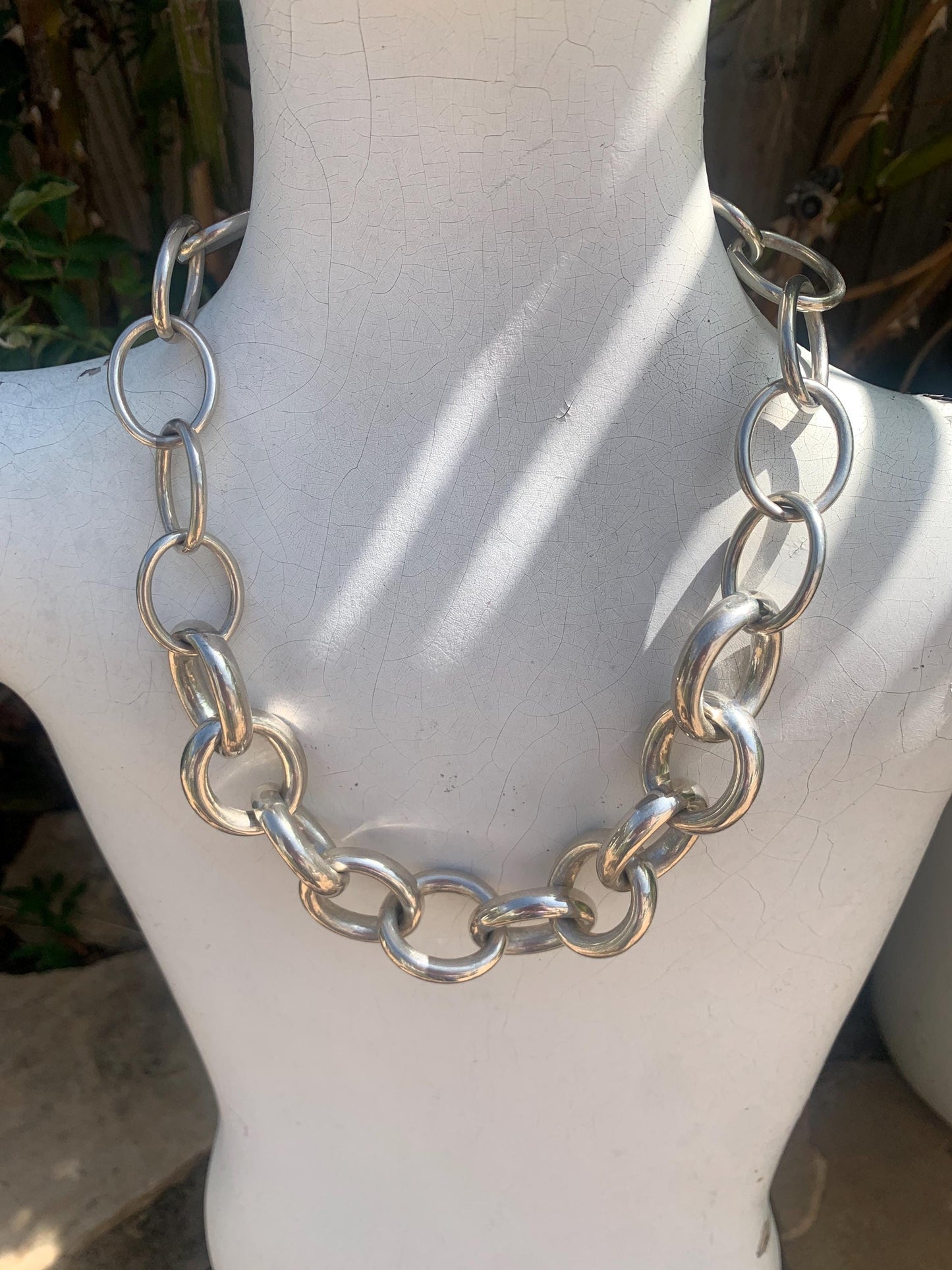 Chunky. Vintage. Sterling Silver. Large Cuban Link. Modern. Contemporary. Necklace. OOAK.