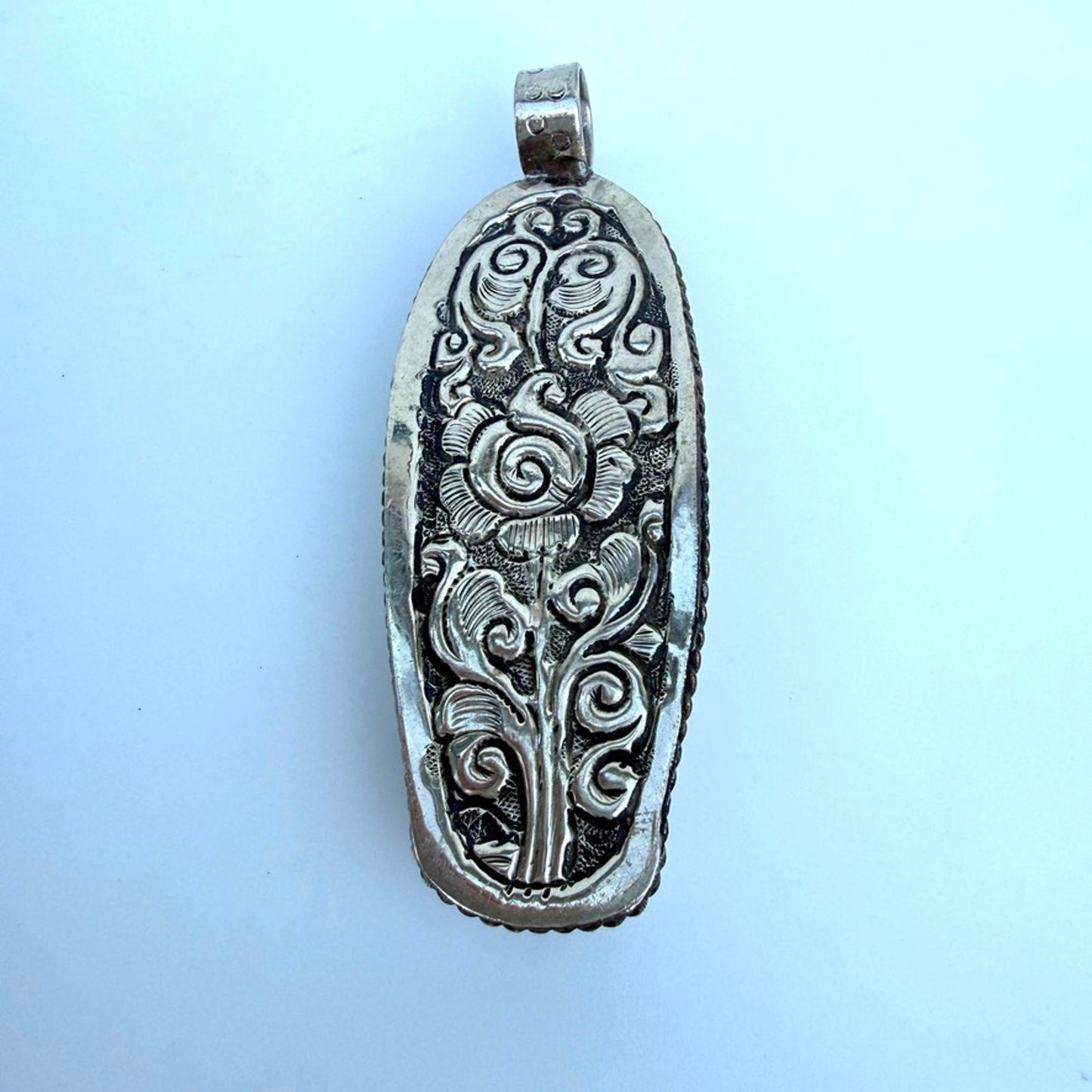 Virgin Mary Carved Bone Pendant on Vintage Multi-Strand Bone Necklace