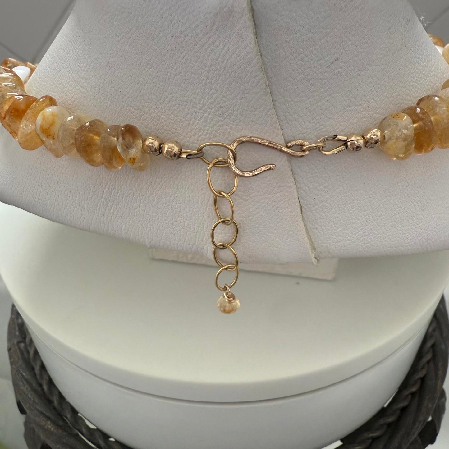 Citrine Necklace. Shiva Shell Necklace. Citrine Jewelry. Handmade Jewelry.
