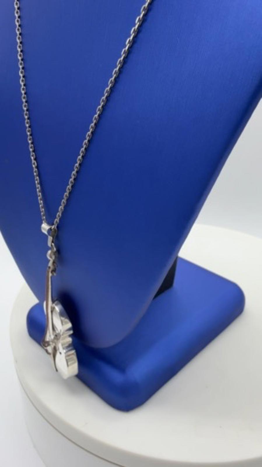 Vintage Sterling Silver Violin Pendant On Sterling Silver chain Necklace.