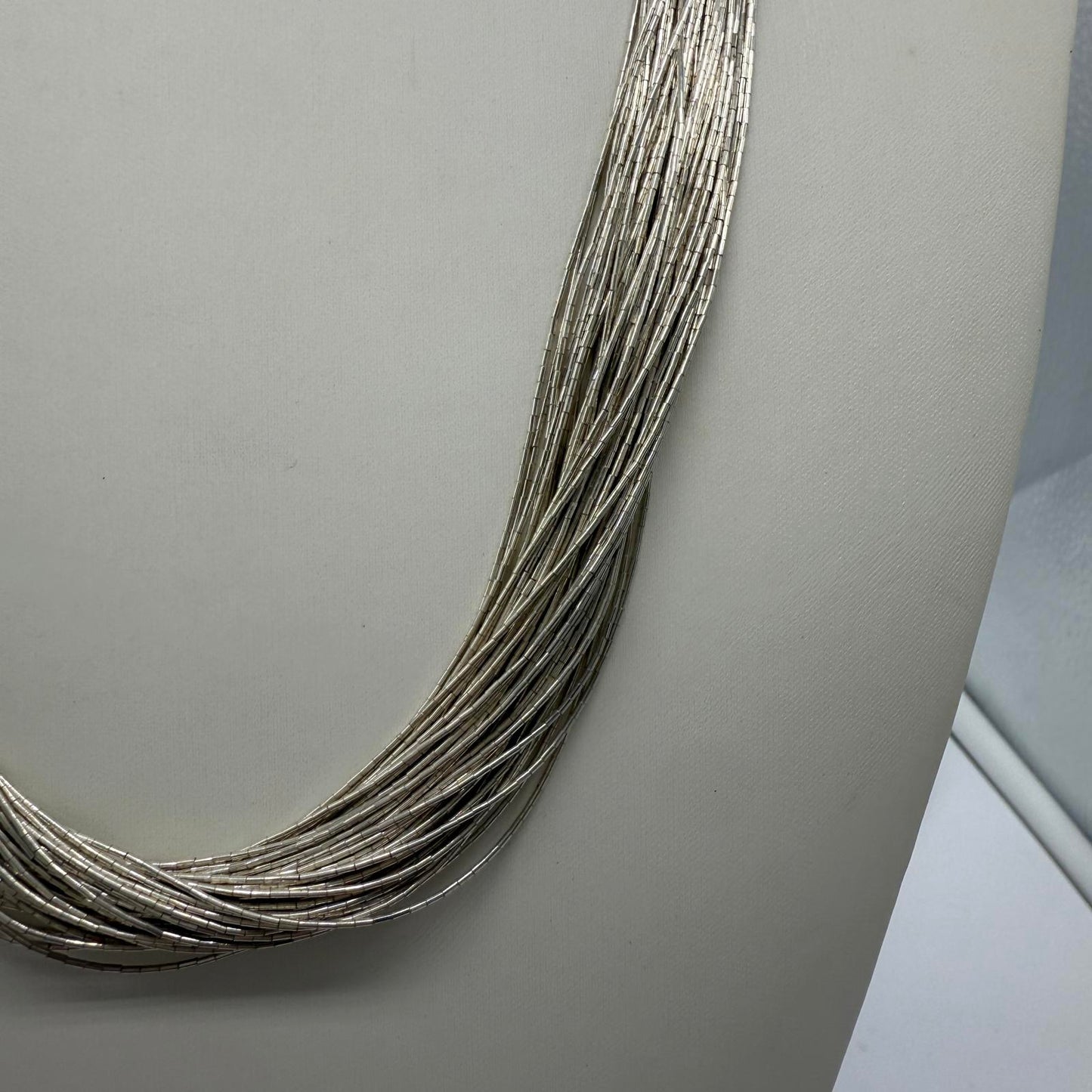 Vintage Sterling Silver Liquid Silver Necklace – 50-Strands.