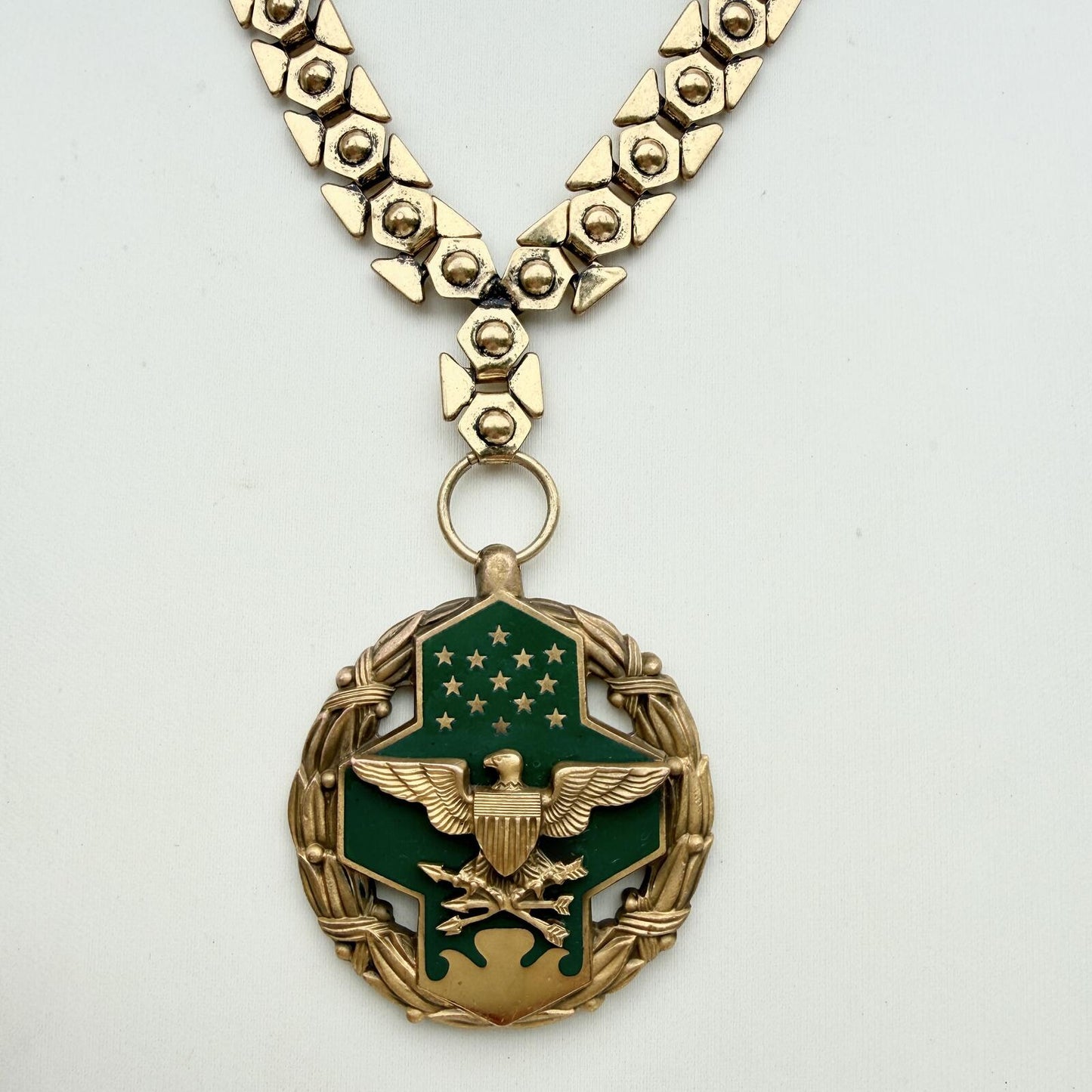 Vintage U.S. Joint Service Commendation Medal/ Pendant. Vintage Necklace.
