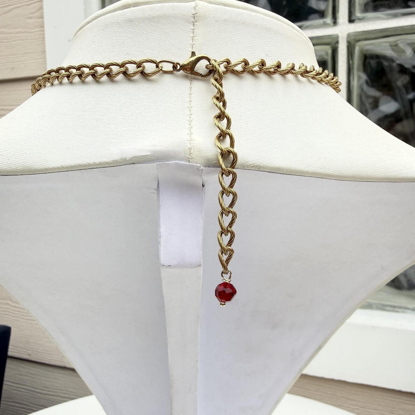 Vintage Avon Signed. Patriotic Sail Boat with Anchor Pendant.