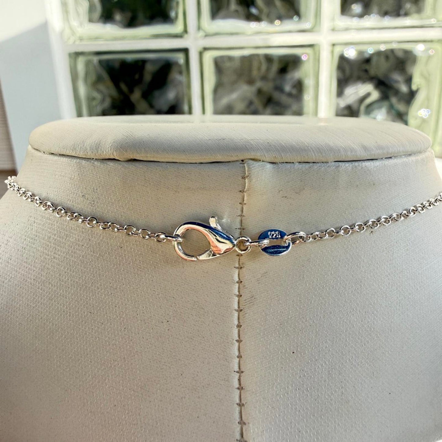 Whale Tail Pendant Sterling Silver with Opal Inlay | Ocean Necklace