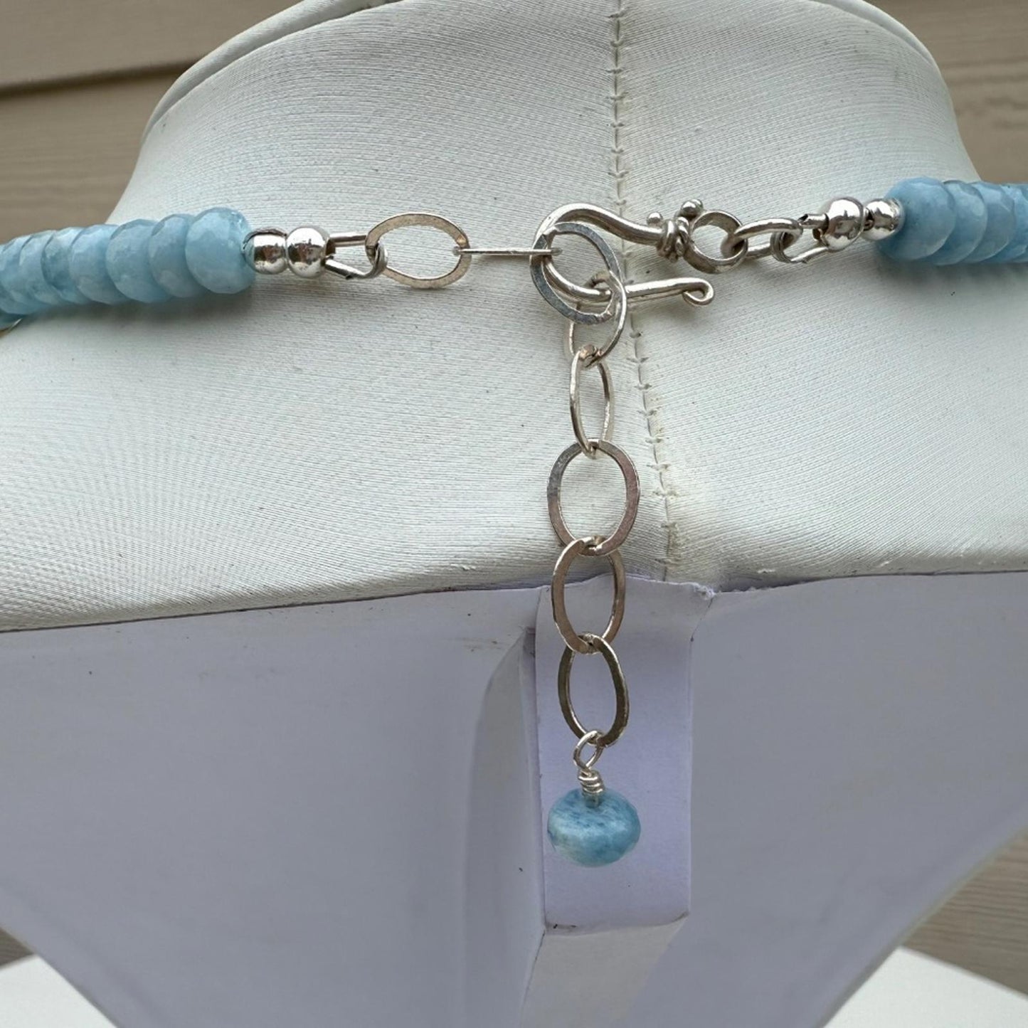 Aquamarine Pearl Necklace. Necklace With Sterling Silver Findings.