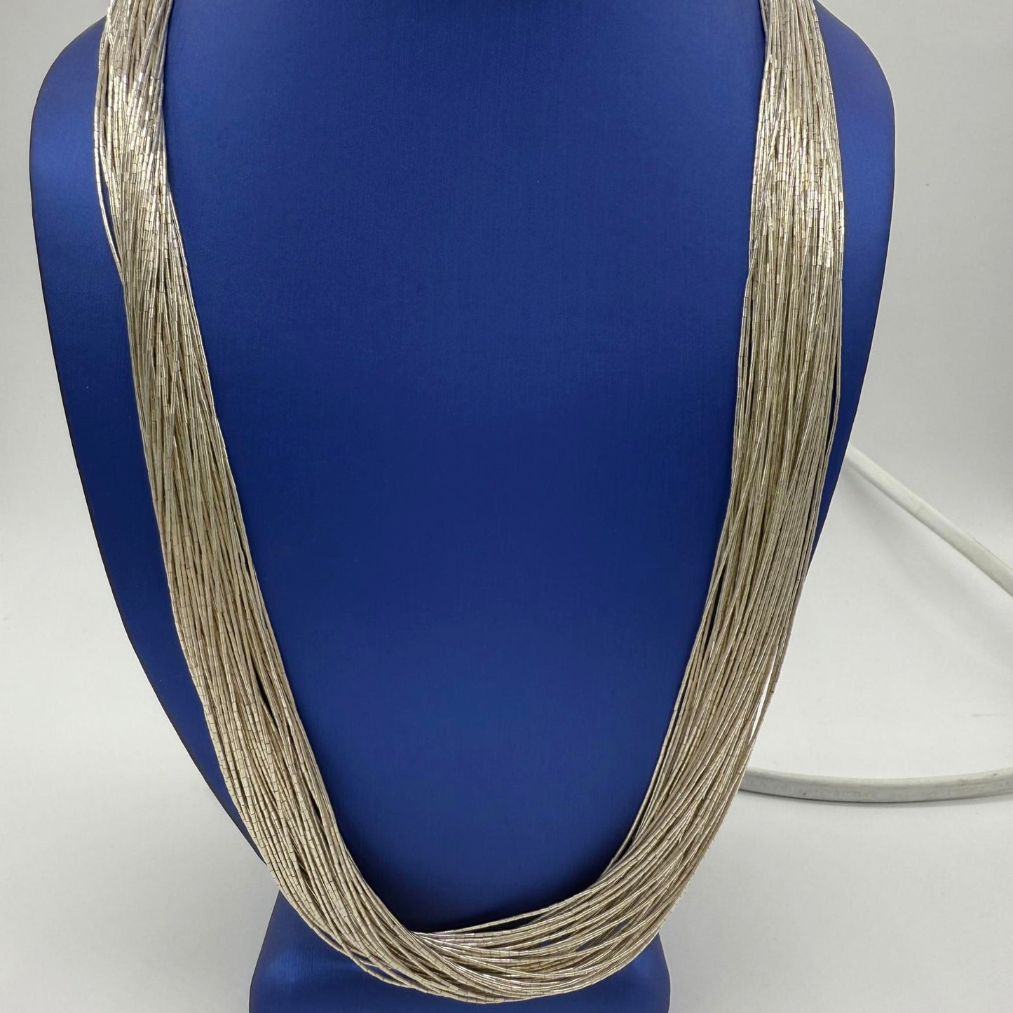 Vintage Sterling Silver Liquid Silver Necklace – 50-Strands.