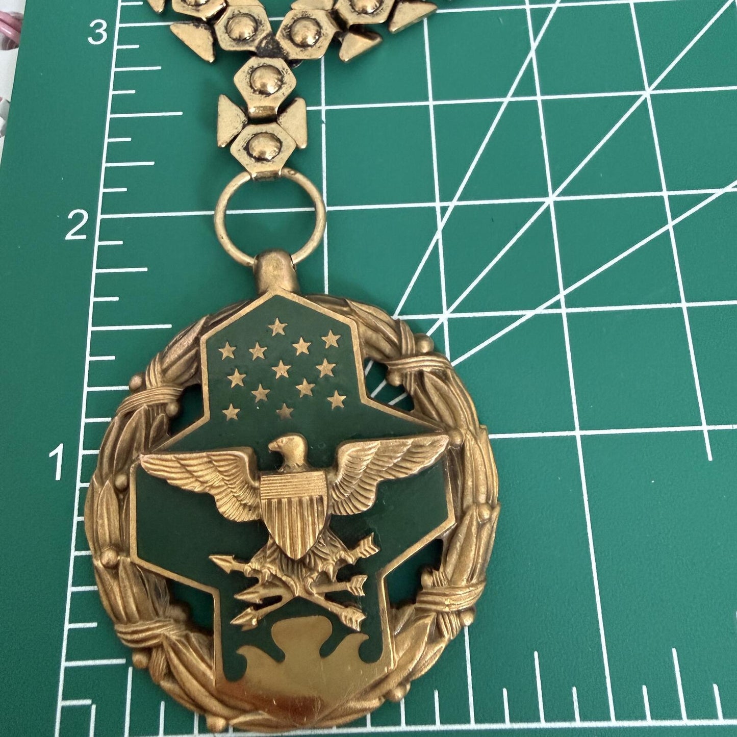 Vintage U.S. Joint Service Commendation Medal/ Pendant. Vintage Necklace.