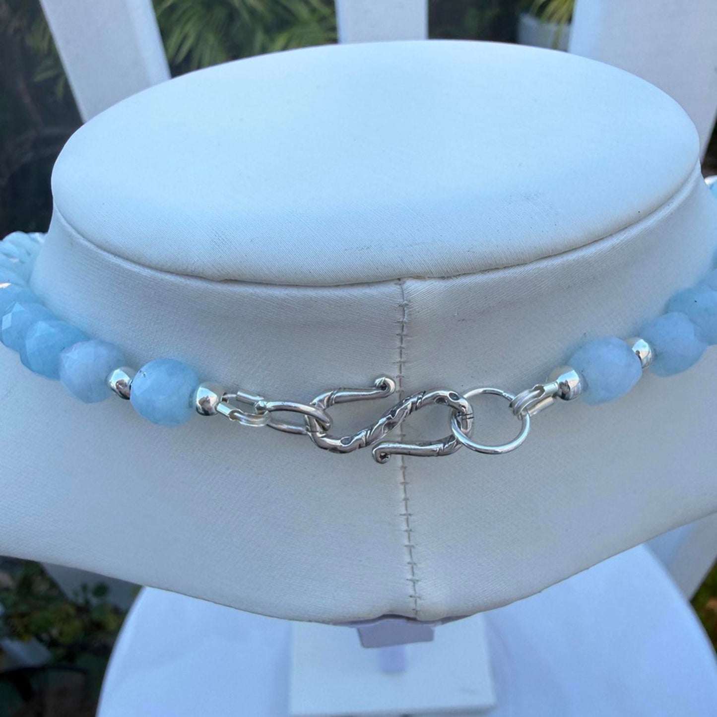 Vintage Spanish Coin Necklace – Blue Jade. Moonstones. Silver Medallion Pendant