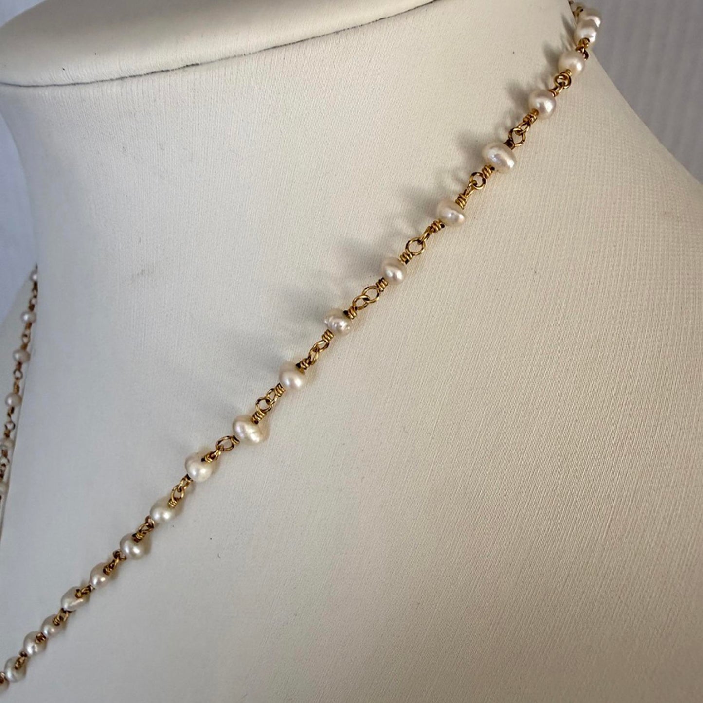 Vintage Chinese Medallion Pendant Pearl Necklace