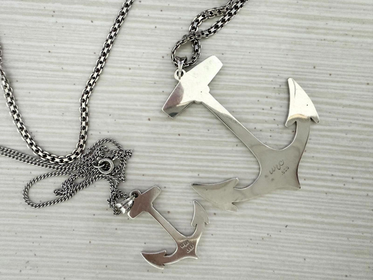 Sterling Silver Anchor Necklace. Sterling Nautical Anchor Pendant Necklace.