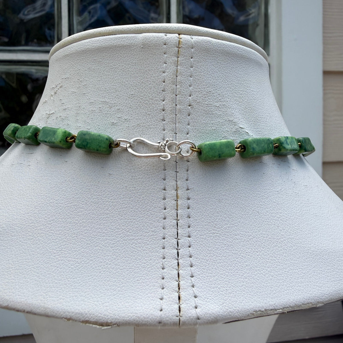 Green Turquoise  Pearl Turtle Pendant | Pearl & Nephrite Jade Necklace.
