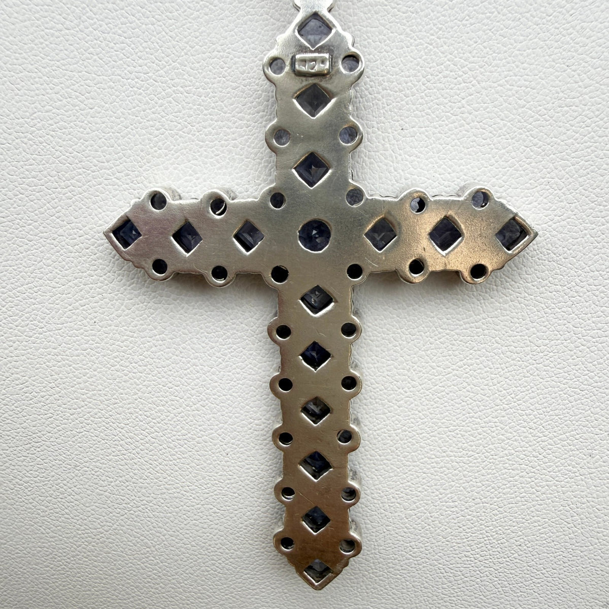 Natural Tanzanite Necklace. Sterling Silver Cross. Lavender Crystal Cross. OOAK