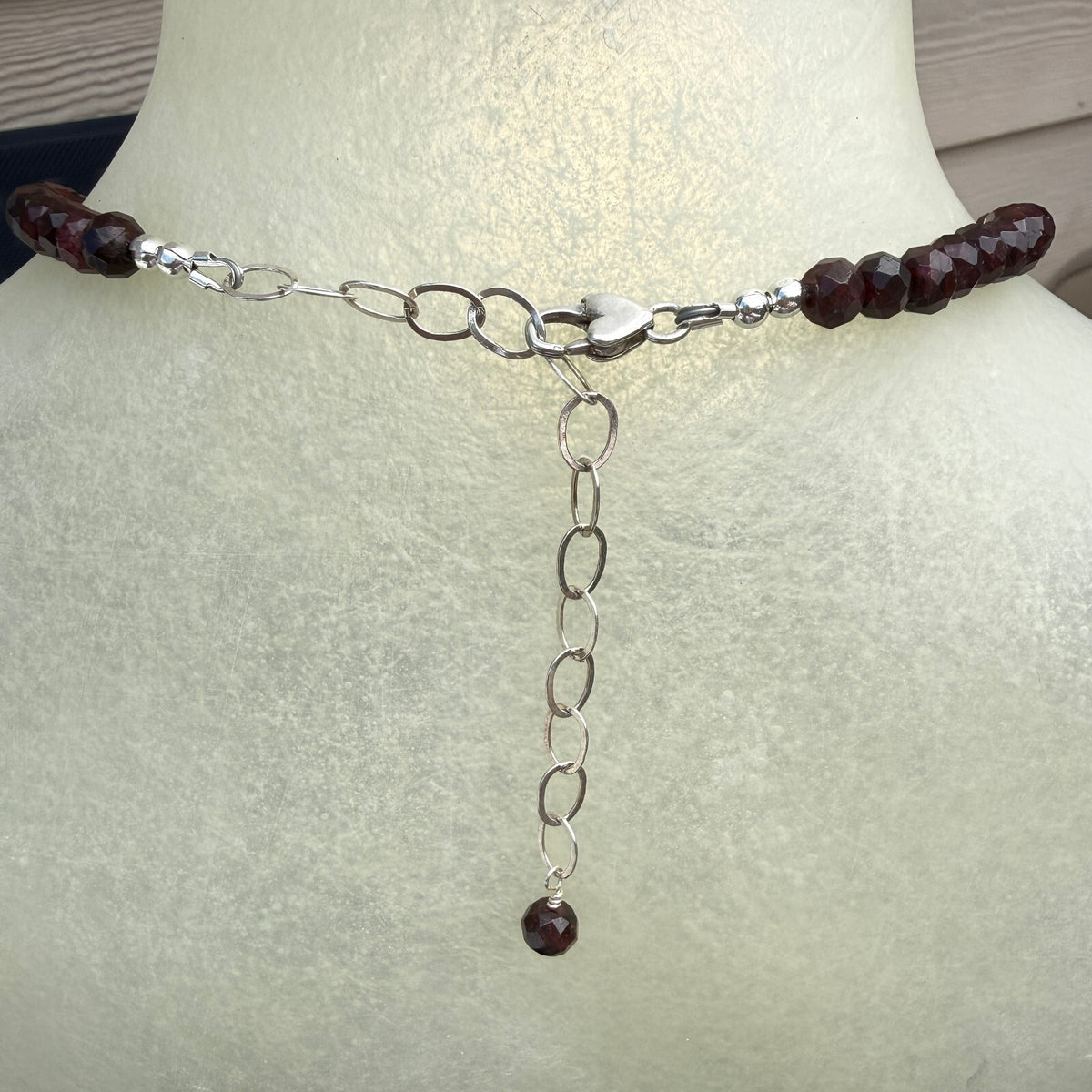 Pavé Diamond Arrowhead Pendent. Garnet  and Sterling  Necklace. One of a Kind.
