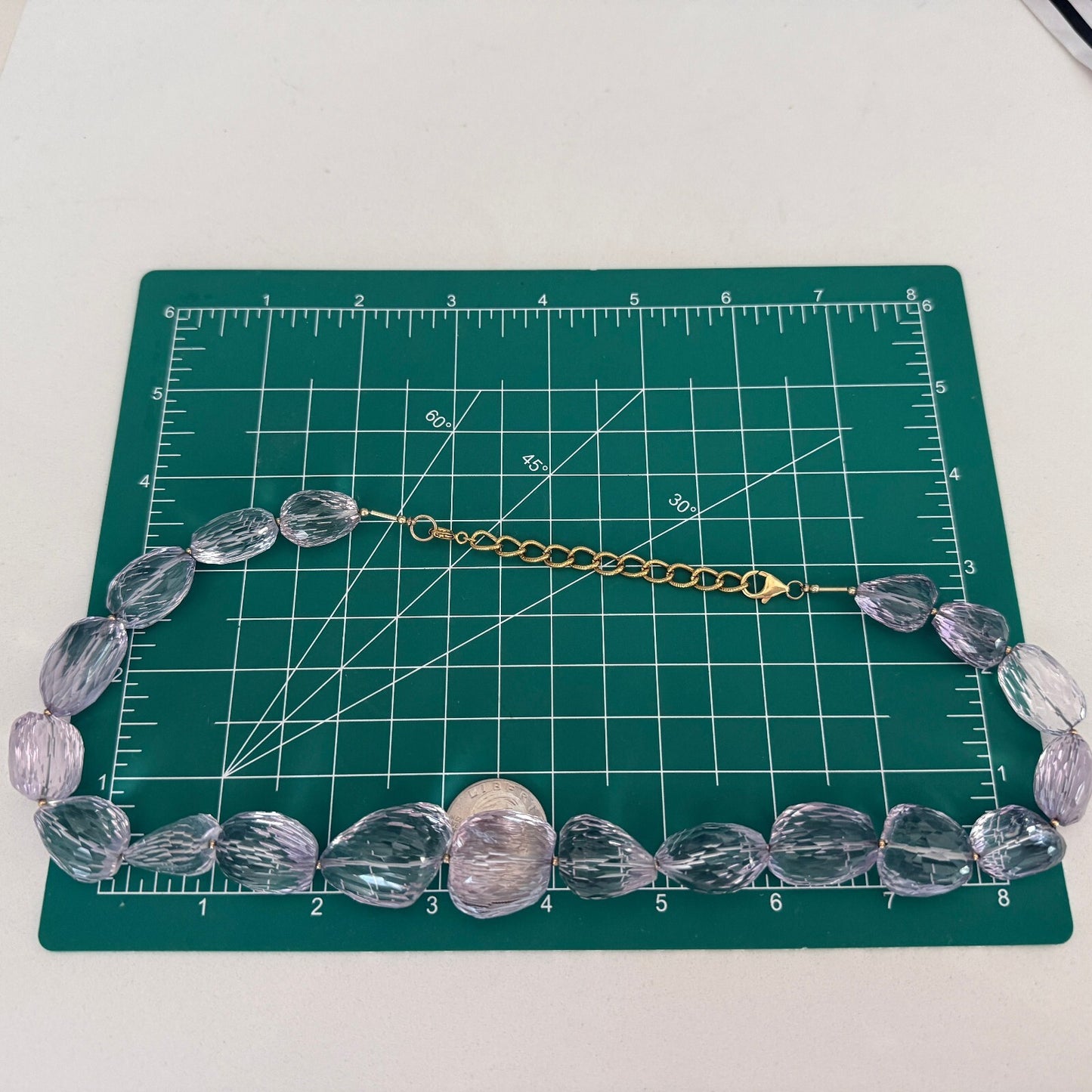 Handmade Natural Faceted Kunzite Statement Necklace