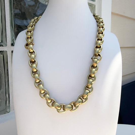 Vintage 70s Chunky Rolo Chain Necklace or 3 Bracelets or 1 Bracelet & 1 Necklace