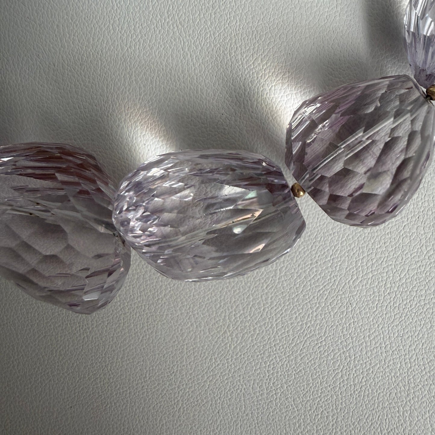 Handmade Natural Faceted Kunzite Statement Necklace