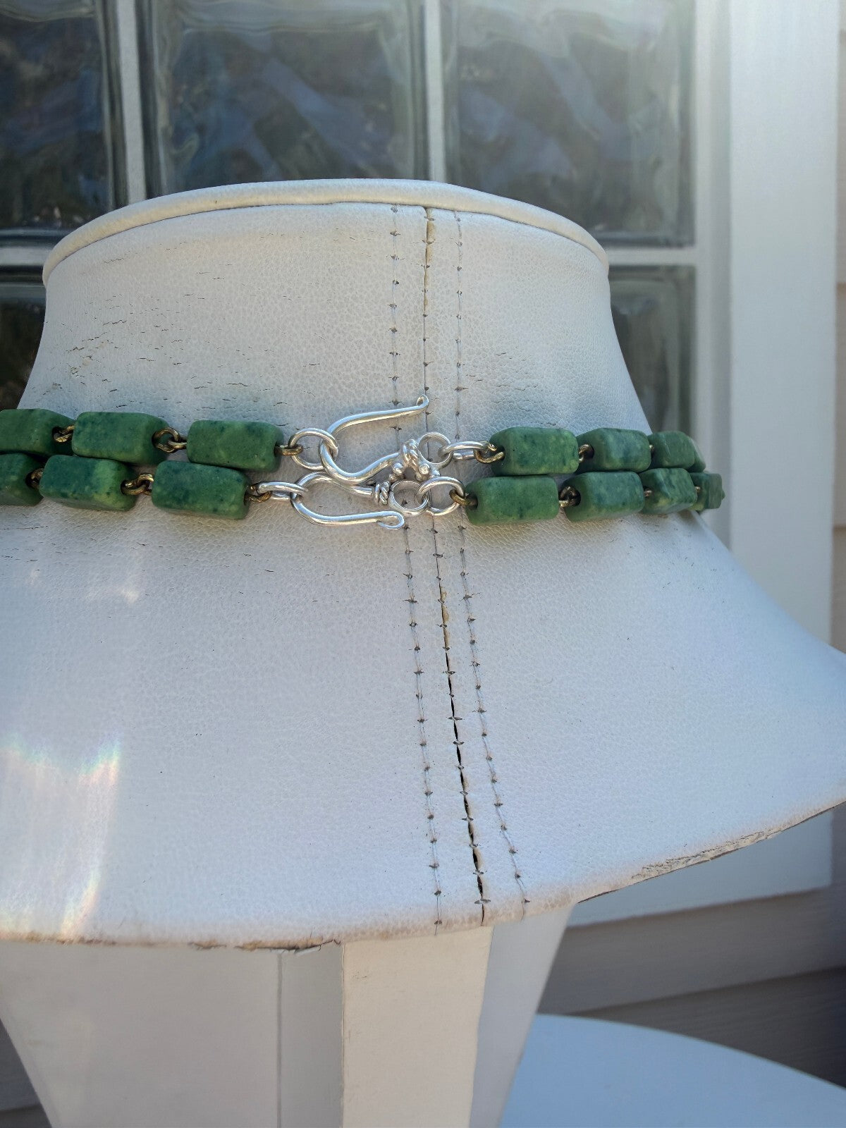 Green Turquoise  Pearl Turtle Pendant | Pearl & Nephrite Jade Necklace.