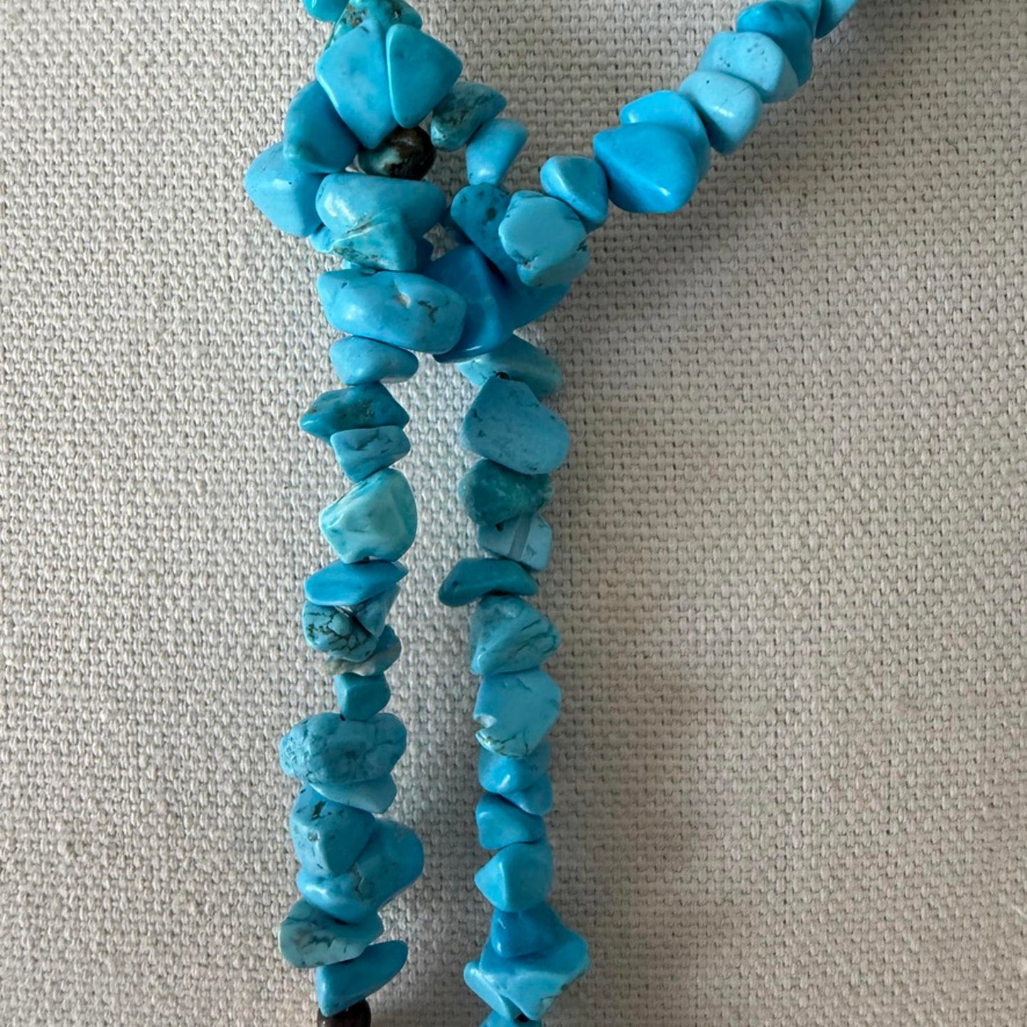 Turquoise/Howlite Lariat Necklace. Pearls. Vintage Religious Pendant Necklace.