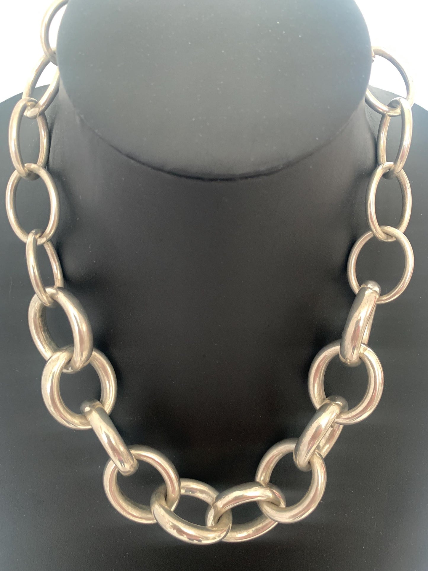 Chunky. Vintage. Sterling Silver. Large Cuban Link. Modern. Contemporary. Necklace. OOAK.