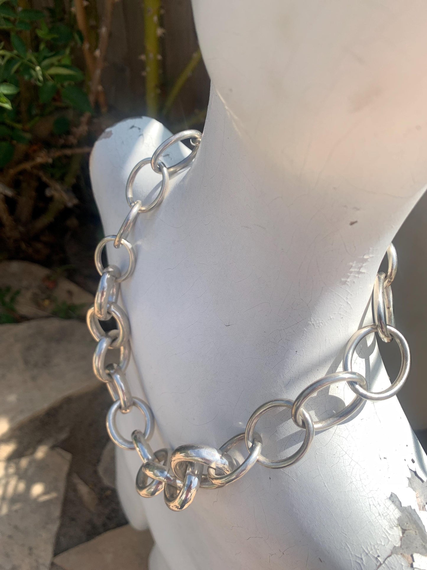 Chunky. Vintage. Sterling Silver. Large Cuban Link. Modern. Contemporary. Necklace. OOAK.